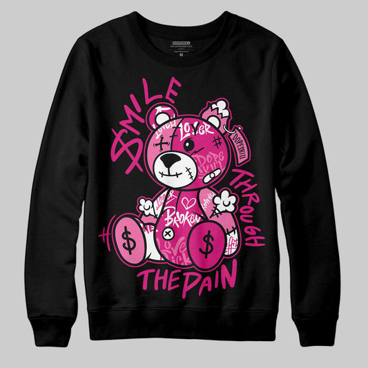 Rick RO Pink Leather Sneakers DopeSkill Sweatshirt Smile Through The Pain Graphic