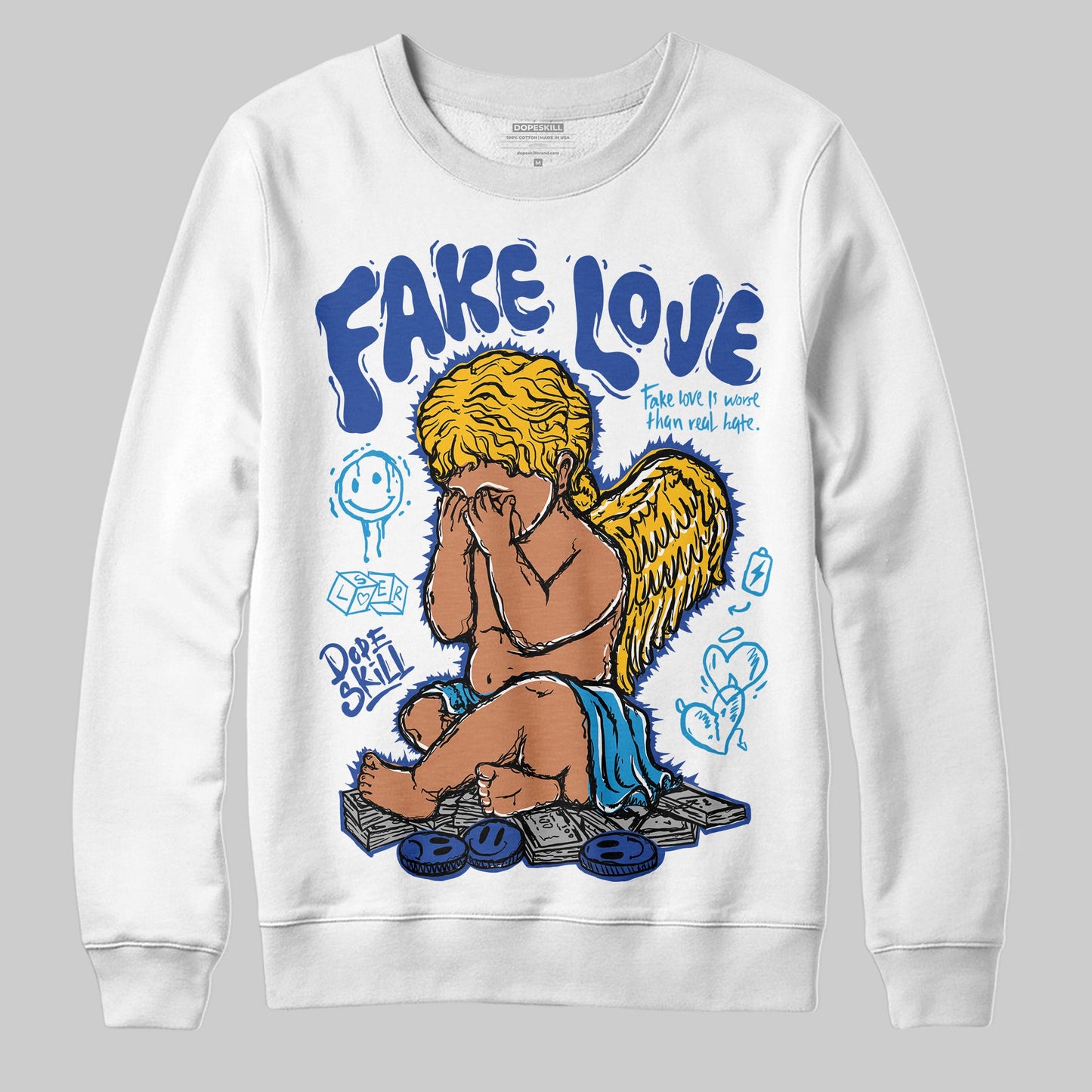 Royal Blue Collection DopeSkill Sweatshirt False Love Graphic