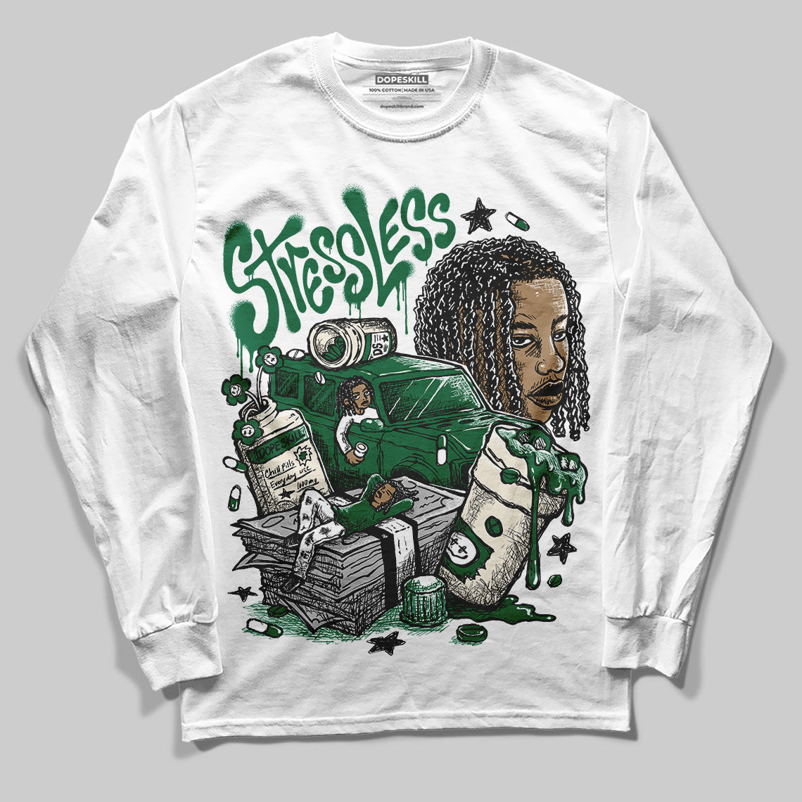 Pine Green 13s DopeSkill Long Sleeve T-Shirt Stressless Graphic
