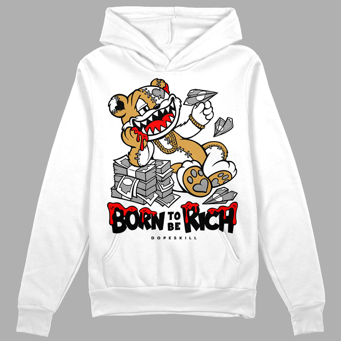 Gratitude 11s DopeSkill Hoodie Sweatshirt Born To Be Rich Graphic