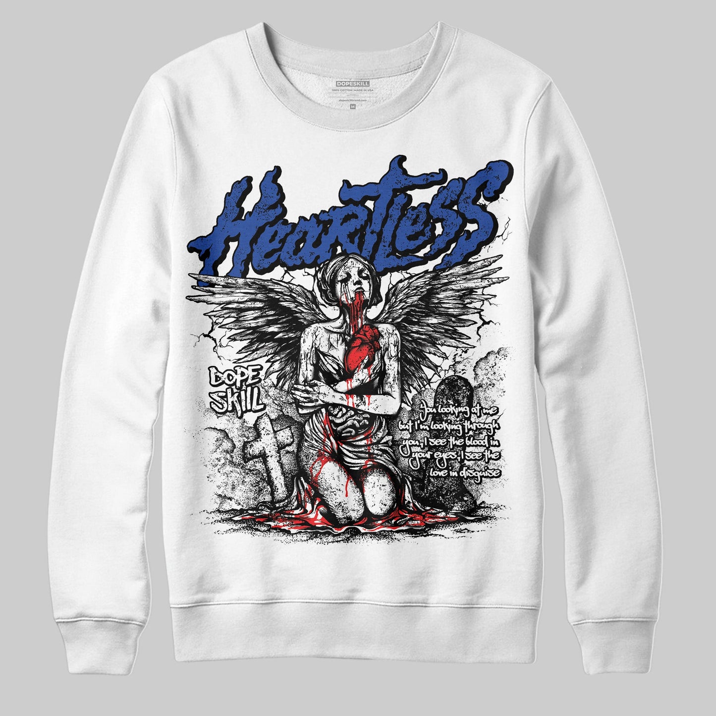 Royal Blue Collection DopeSkill Sweatshirt Heartless Graphic