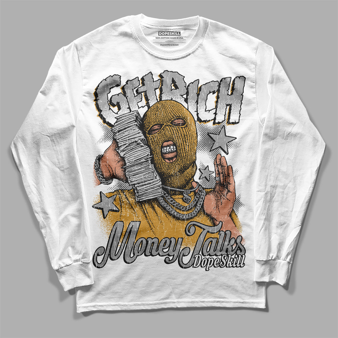 Gratitude 11s DopeSkill Long Sleeve T-Shirt Get Rich Graphic
