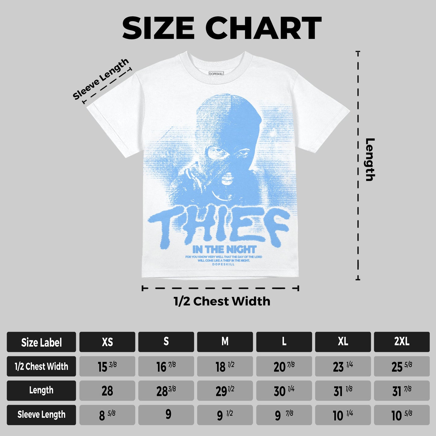 University Blue 6s DopeSkill Oversize Print T-Shirt Thief In The Night Graphic