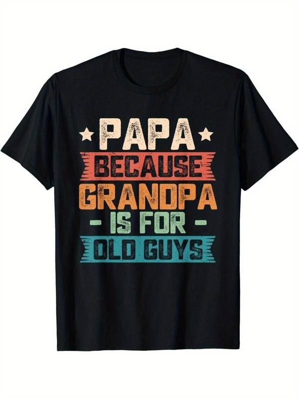 [100% Cotton] [High-end cotton Papa T-shirt casual] Drop shoulder t-shirt Papa family humorous generation, high-end...