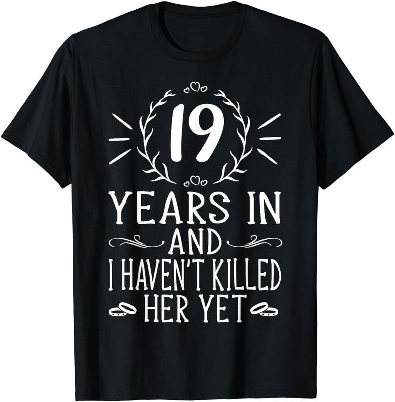 [100% Cotton] 19th Wedding Anniversary Shirt For Him - 19 Years Marriage T-Shirt Hoodie, Sweatshirt | HypeCrazeTee.com