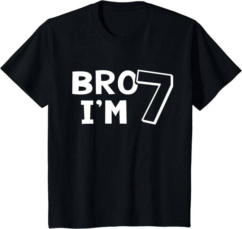 [100% Cotton] 7th Birthday Shirt Boy Bro I&reg;m 7 Year Old Seven Seventh T-Shirt Hoodie, Sweatshirt | HypeCrazeTee.com