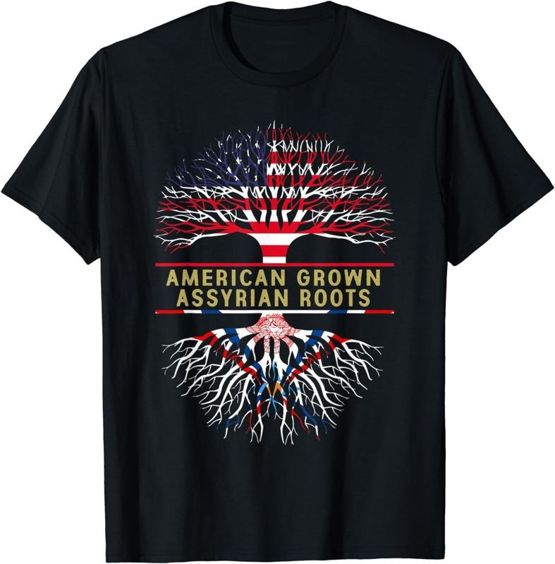 [100% Cotton] American Grown Assyrian Roots USA Tree Flag T-Shirt Hoodie, Sweatshirt | HypeCrazeTee.com