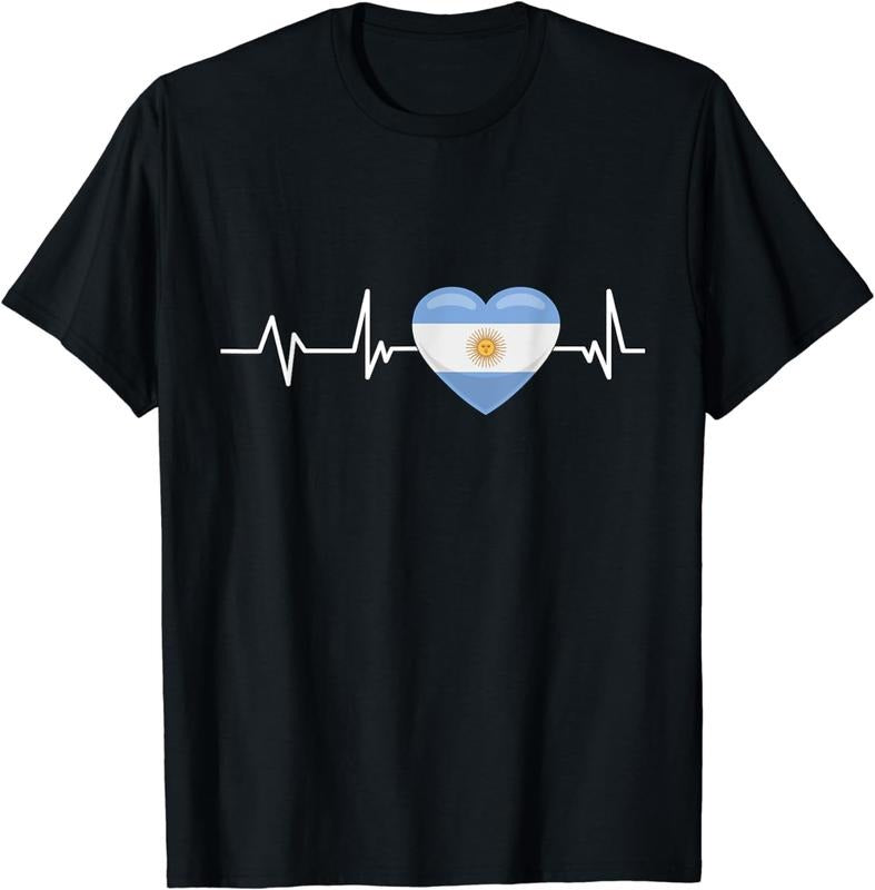 [100% Cotton] Argentina Heartbeat Travel Lover Gift Argentina T-Shirt Hoodie, Sweatshirt | HypeCrazeTee.com