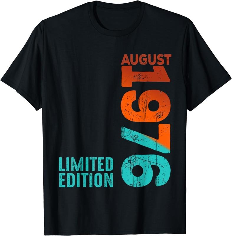 [100% Cotton] August 1976 Year 1976 Retro 1976 Vintage 1976 Since 1976 T-Shirt Hoodie, Sweatshirt | HypeCrazeTee.com