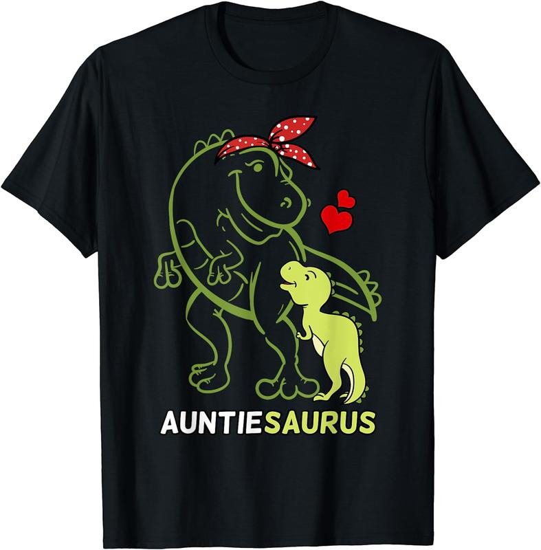 [100% Cotton] Auntiesaurus Auntie Tyrannosaurus Dinosaur Baby T-Shirt Black Hoodie, Sweatshirt | HypeCrazeTee.com