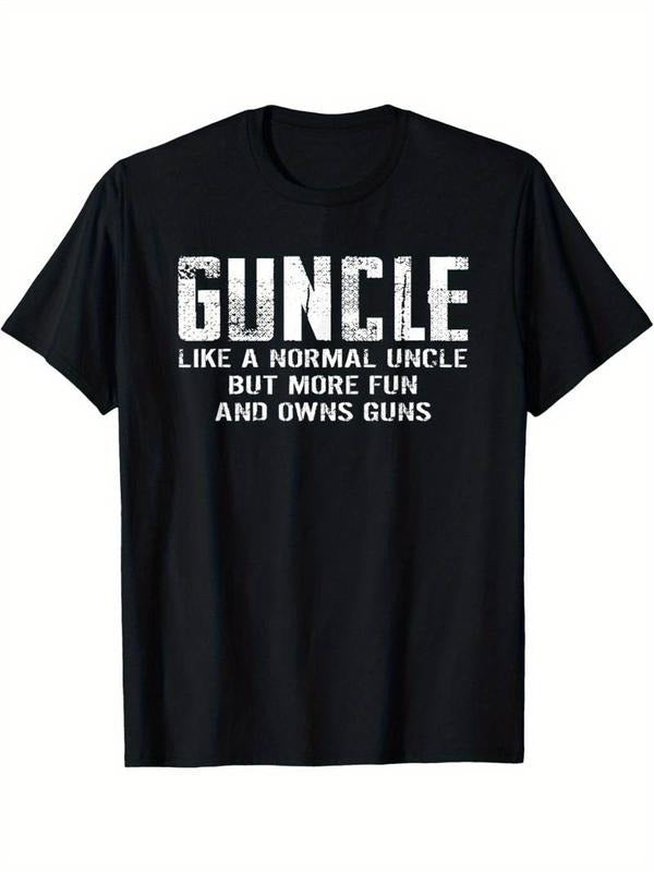 [100% Cotton] Black Cotton Men's Funny Guncle T-Shirt | Like Normal Uncle Hoodie, Sweatshirt | HypeCrazeTee.com