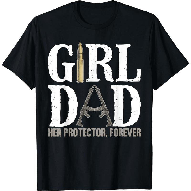 [100% Cotton] Bold Girl Dad T-Shirt With Rifle Design For Her Protector. Golf Gift T-Shirt For Men and Women Hoodie,...