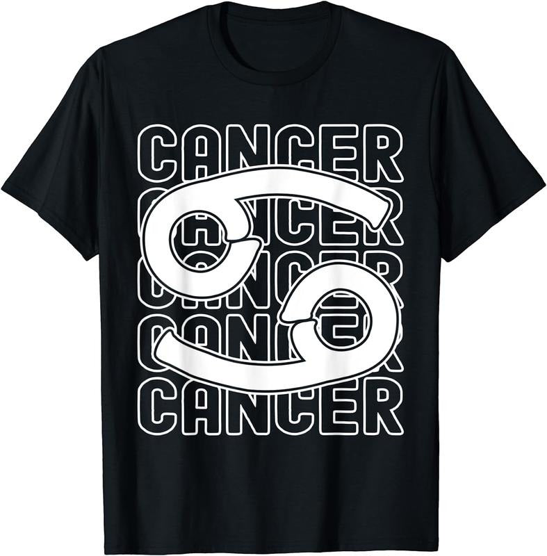 [100% Cotton] Cancer Zodiac Sign Typography Astrology T-Shirt Hoodie, Sweatshirt | HypeCrazeTee.com