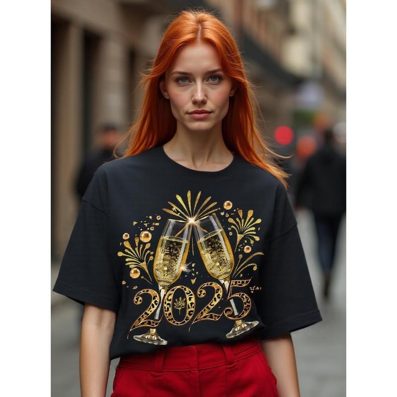 [100% Cotton] Cheers to 2025, 2025 New T-shirt Women Men Hoodie, Sweatshirt | HypeCrazeTee.com