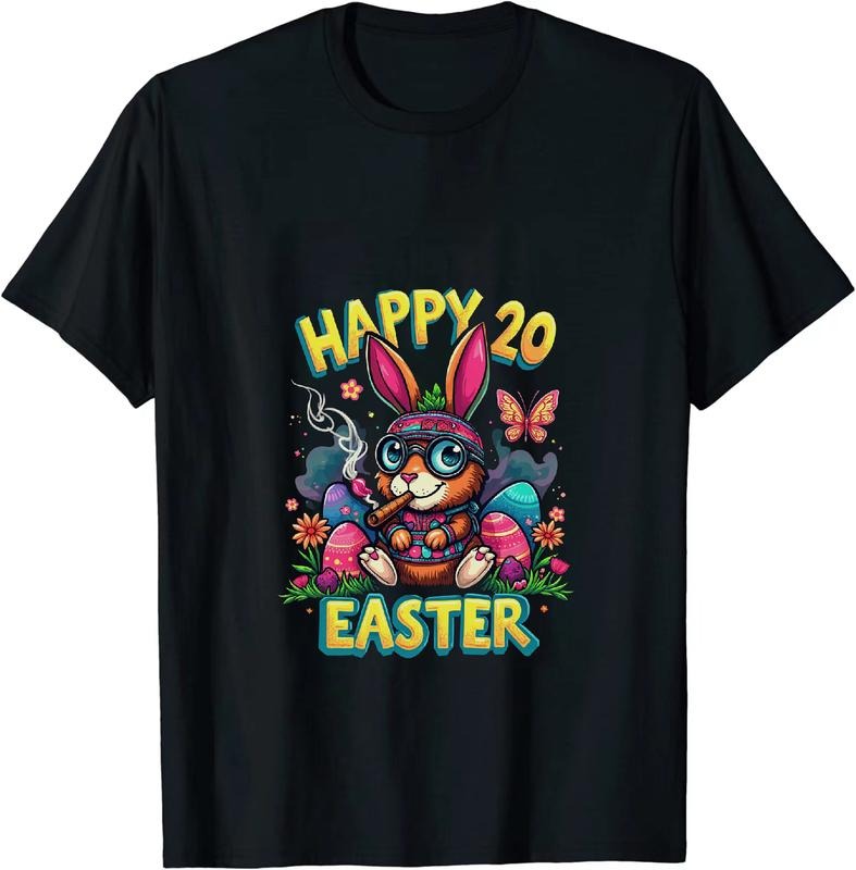 [100% Cotton] Chic Happy 4 - 20 Easter T - Shirt With Bunny And Festive Spirit Hoodie, Sweatshirt | HypeCrazeTee.com