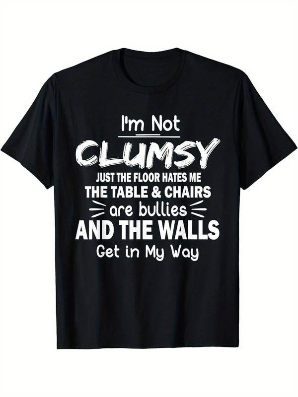 [100% Cotton] Comfy Stretchy Graphic Men's Short Sleeve T-shirt - I'm Not Clumsy Tee Hoodie, Sweatshirt | HypeCrazeTee.com