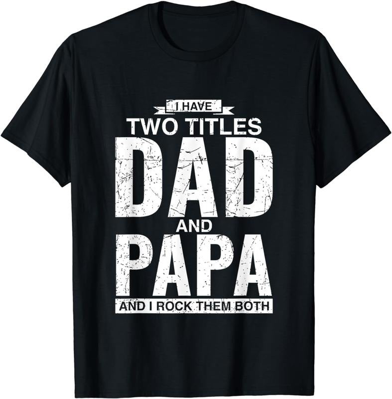[100% Cotton] Cool Dad And Papa Double Title Rocking T-Shirt For Awesome Fathers Fathersdaygift Menswear Casual graphic...