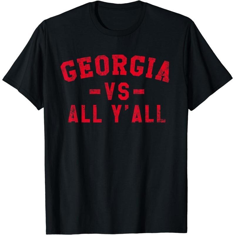 [100% Cotton] Cotton Short Sleeve Georgia Vs All Yall Y'All Funny Georgia T-Shirts, Hoodie, Sweatshirt