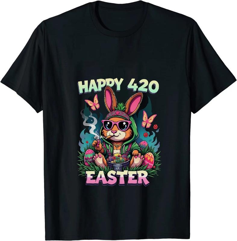 [100% Cotton] Courtly Happy 4 - 20 Easter T - Shirt With Bunny And Egg Decor Hoodie, Sweatshirt | HypeCrazeTee.com
