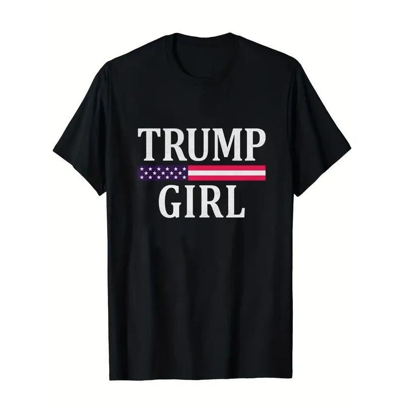 [100% Cotton] Cute Vintage Vote Trump Girl Republican US Flag 2024 Womens T-Shirt Hoodie, Sweatshirt | HypeCrazeTee.com