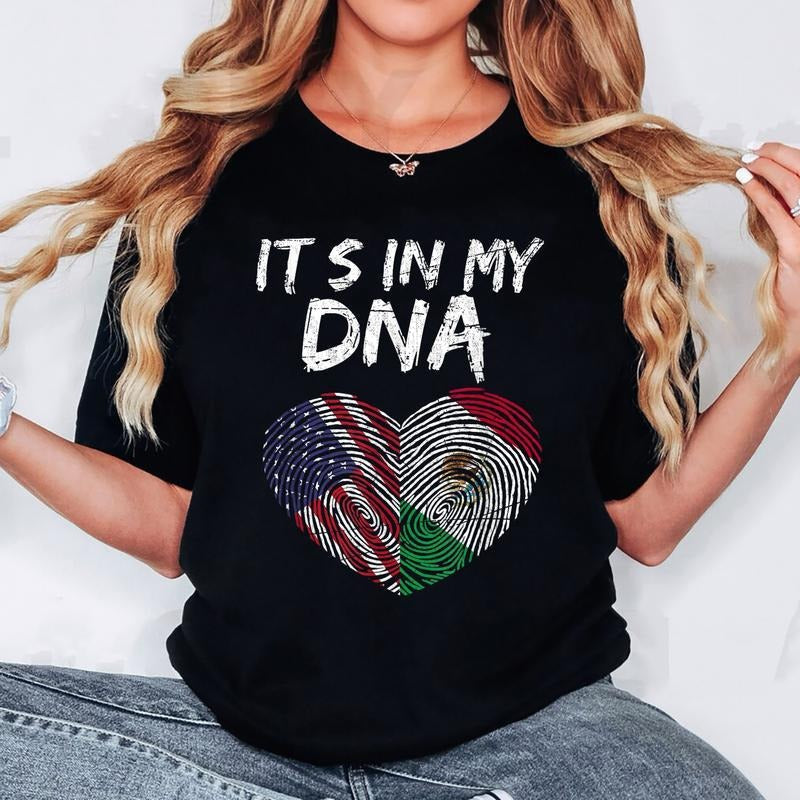 [100% Cotton] DNA USA Flag American Mexican Flag Mexico T-Shirt Hoodie, Sweatshirt | HypeCrazeTee.com