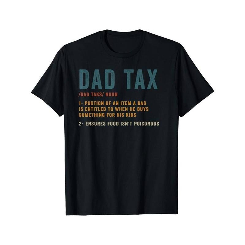 [100% Cotton] Dad Tax T-shirt, Trendy Cotton Tops Short Sleeve, Street Style Short Sleeve Tee Hoodie, Sweatshirt