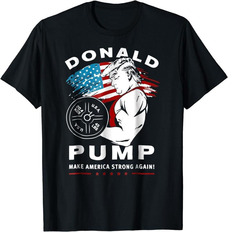 [100% Cotton] Donald Pump Make America Strong Again Tshirt Hoodie, Sweatshirt | HypeCrazeTee.com