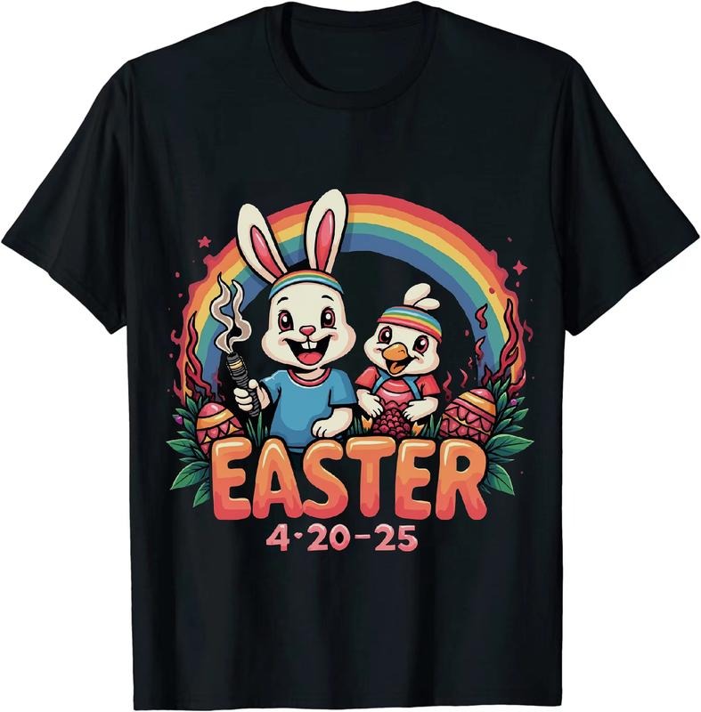 [100% Cotton] Dope Easter 4 20 25 T - Shirt With Bunny Duck And Egg Motifs Hoodie, Sweatshirt | HypeCrazeTee.com