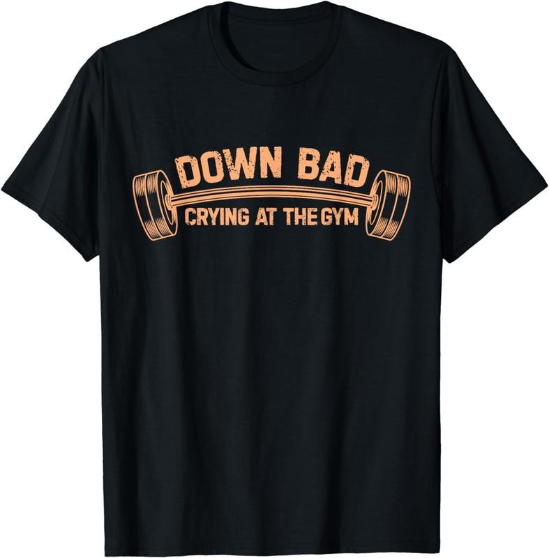 [100% Cotton] Down Bad Crying At The Gym T-Shirt Hoodie, Sweatshirt | HypeCrazeTee.com