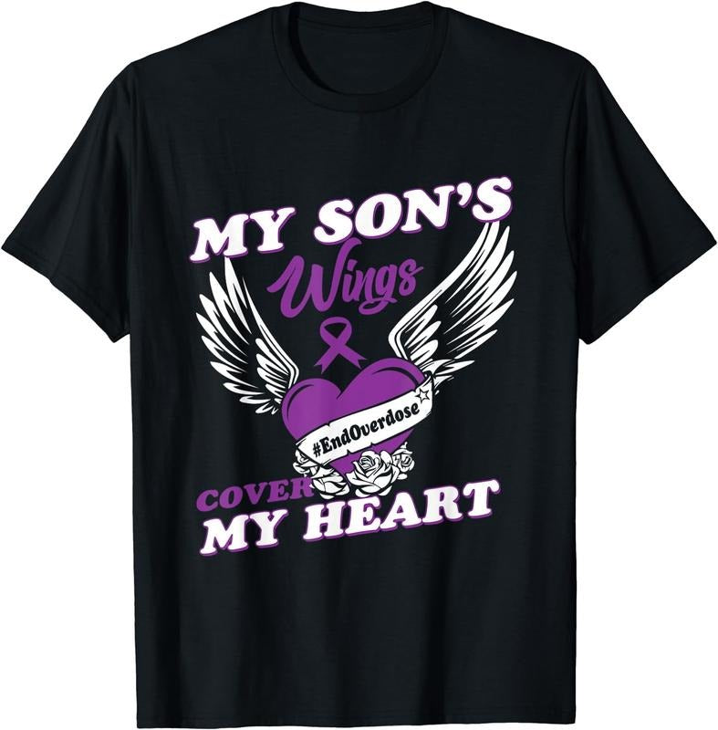 [100% Cotton] Drug Overdose Awareness T-Shirt Purple Ribbon gifts Hoodie, Sweatshirt | HypeCrazeTee.com