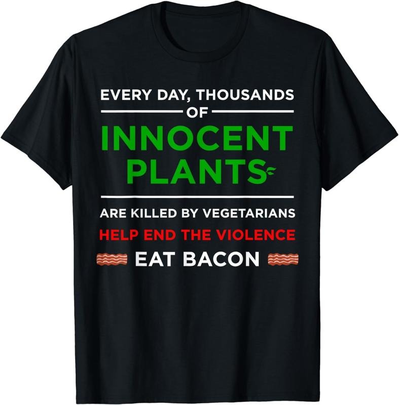 [100% Cotton] Eat Bacon Innocent Plants | Cool Carnivore Gift T-Shirt Hoodie, Sweatshirt | HypeCrazeTee.com