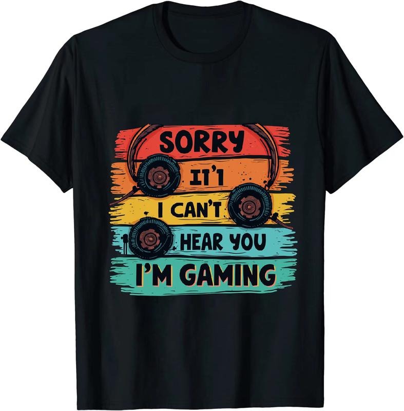 [100% Cotton] Edgy - Hearted Gamer T - Shirt Sorry I Can't Heou I'm Gaming for Gaming