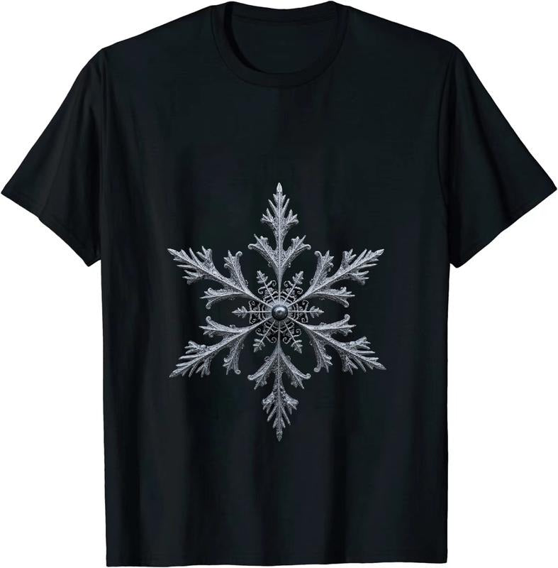 [100% Cotton] Elegant Silver Snowflake Winter Holiday Design T-Shirt For Men And Women Hoodie, Sweatshirt | HypeCrazeTee.com