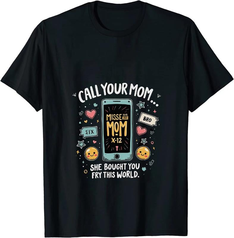 [100% Cotton] Emoji Background Mom Call Reminder T-Shirt Hoodie, Sweatshirt | HypeCrazeTee.com