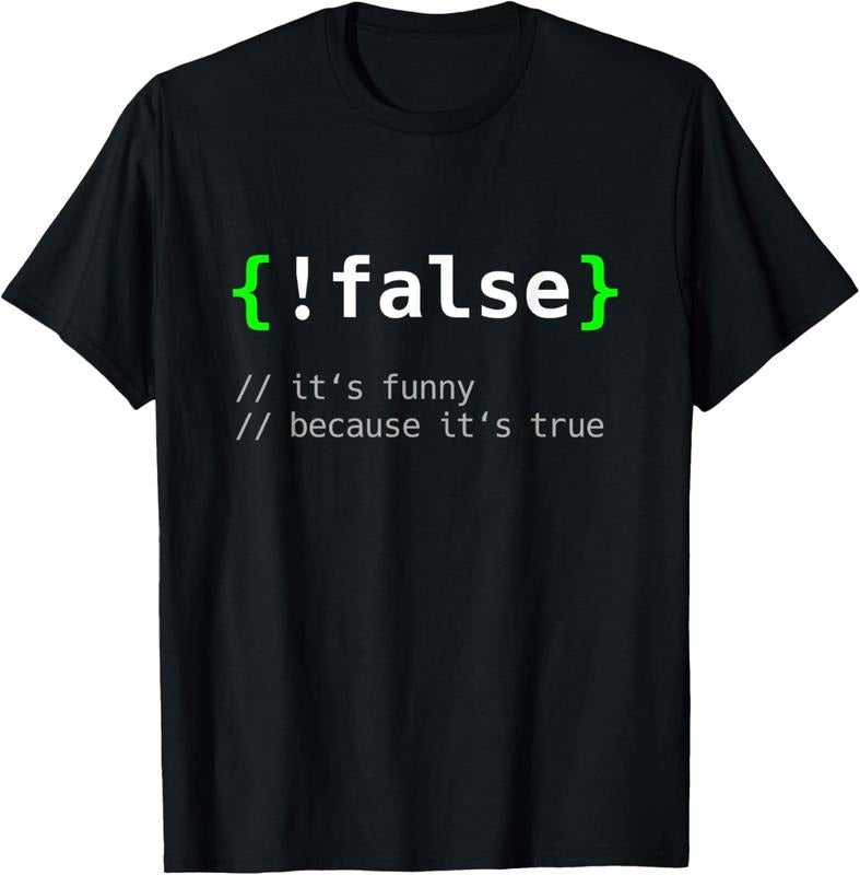 100% Cotton !False - Funny Coding Programmer Gift Computer Programming T-Shirt Hoodie, Sweatshirt | HypeCrazeTee.com