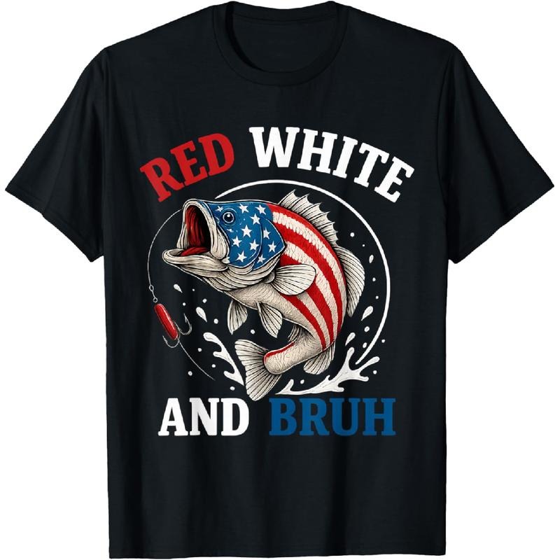 [100% Cotton] Fishing Red White And Bruh American Flag Fishing T-Shirt Hoodie, Sweatshirt | HypeCrazeTee.com