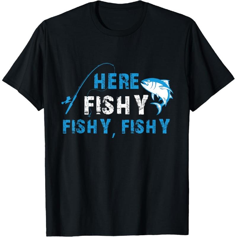 [100% Cotton] Funny Fisherman HereFishyFishyFishy Fishing T-Shirt Hoodie, Sweatshirt | HypeCrazeTee.com