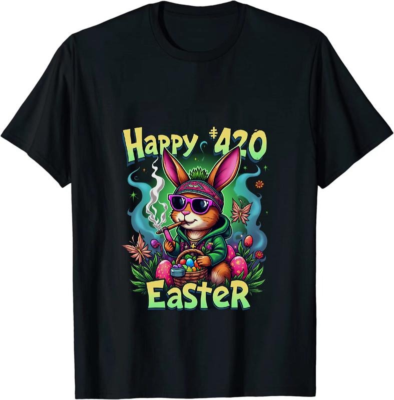 [100% Cotton] Hedge Fund Guru Happy 4 - 20 Easter Bunny T - Shirt With Egg Art Hoodie, Sweatshirt | HypeCrazeTee.com