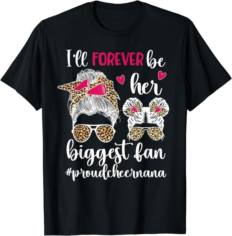 [100% Cotton] Her Biggest Fan Cheer Nana Grandma Of A Cheerleader Nana T-Shirt Hoodie, Sweatshirt | HypeCrazeTee.com