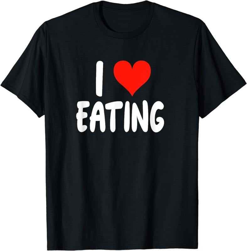 [100% Cotton] I Love Eating Food - Heart - T-Shirt Hoodie, Sweatshirt | HypeCrazeTee.com