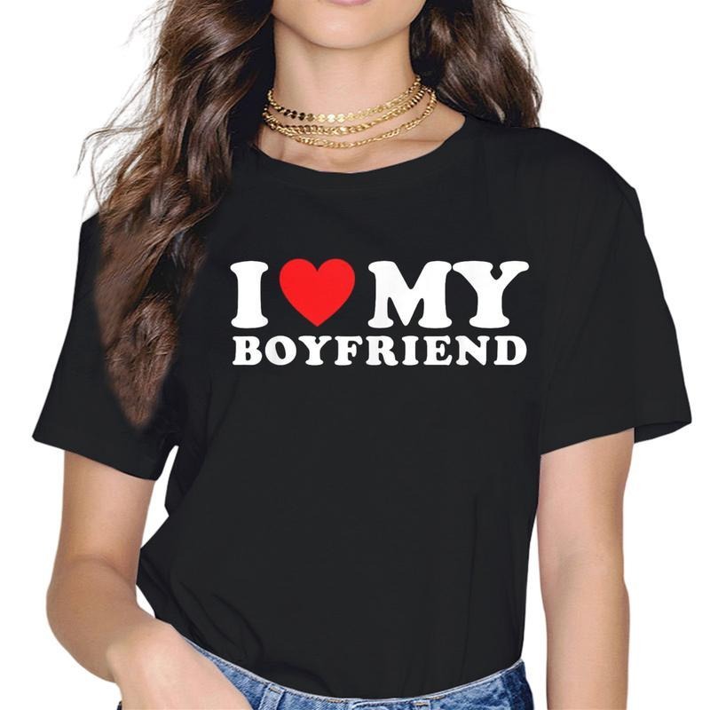 [100% Cotton] I Love My Boyfriend Girlfriend Little Sister Dad Mom Wife Husband Red Heart Family Print Summer Earthy Black Outfits T-Shirts, Hoodie, Sweatshirt