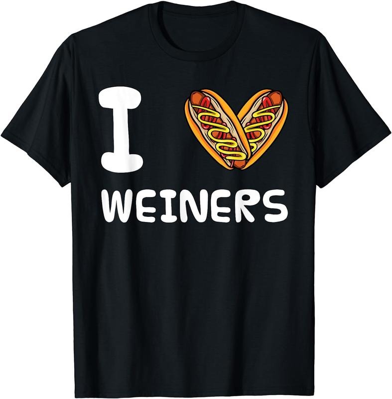 [100% Cotton] I Love Weiners Hotdogs Frankfurter Wiener Frank Sausage Bun T-Shirt Black Hoodie, Sweatshirt | HypeCrazeTee.com
