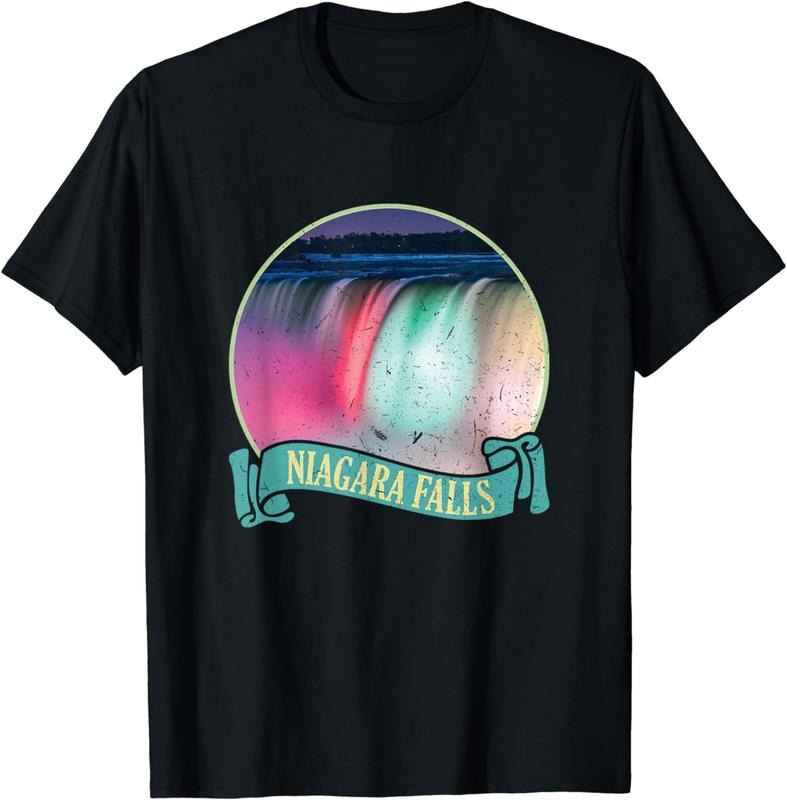 [100% Cotton] Illuminated at Night Niagara Falls T-Shirt Hoodie, Sweatshirt | HypeCrazeTee.com