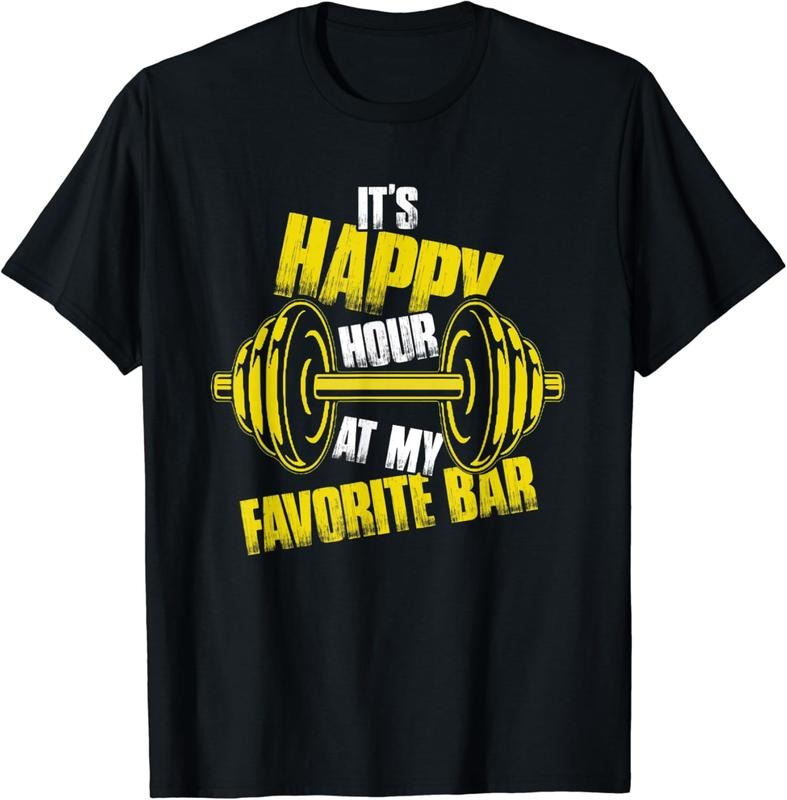 [100% Cotton] 'S Happy Hour My Favorite Bar Weightlifting Barbell T-Shirts, Hoodie, Sweatshirt