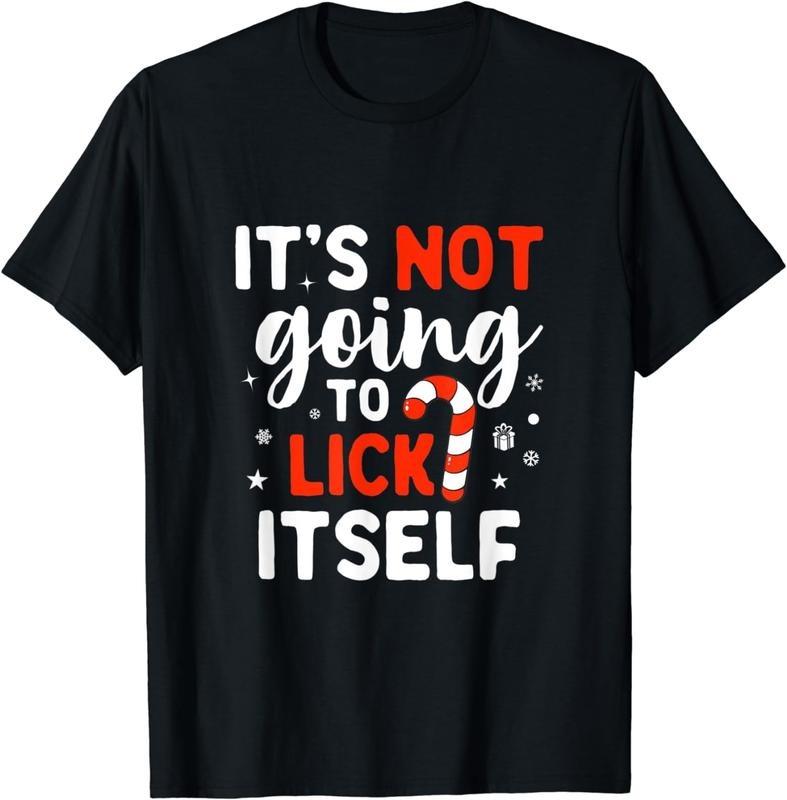 [100% Cotton] It's Not Going to Lick Itself - Naughty Christmas Candy Cane T-Shirt Hoodie, Sweatshirt | HypeCrazeTee.com