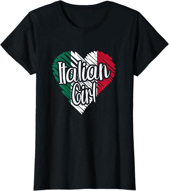 [100% Cotton] Italy For Girl Italian Heart Flag for Women Italia T-Shirt Hoodie, Sweatshirt | HypeCrazeTee.com