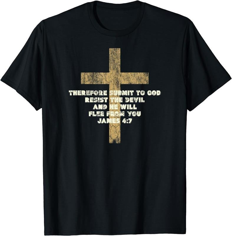 [100% Cotton] James 4:7 Submit to God Resist the Devil Bible Verse T-Shirt Hoodie, Sweatshirt | HypeCrazeTee.com