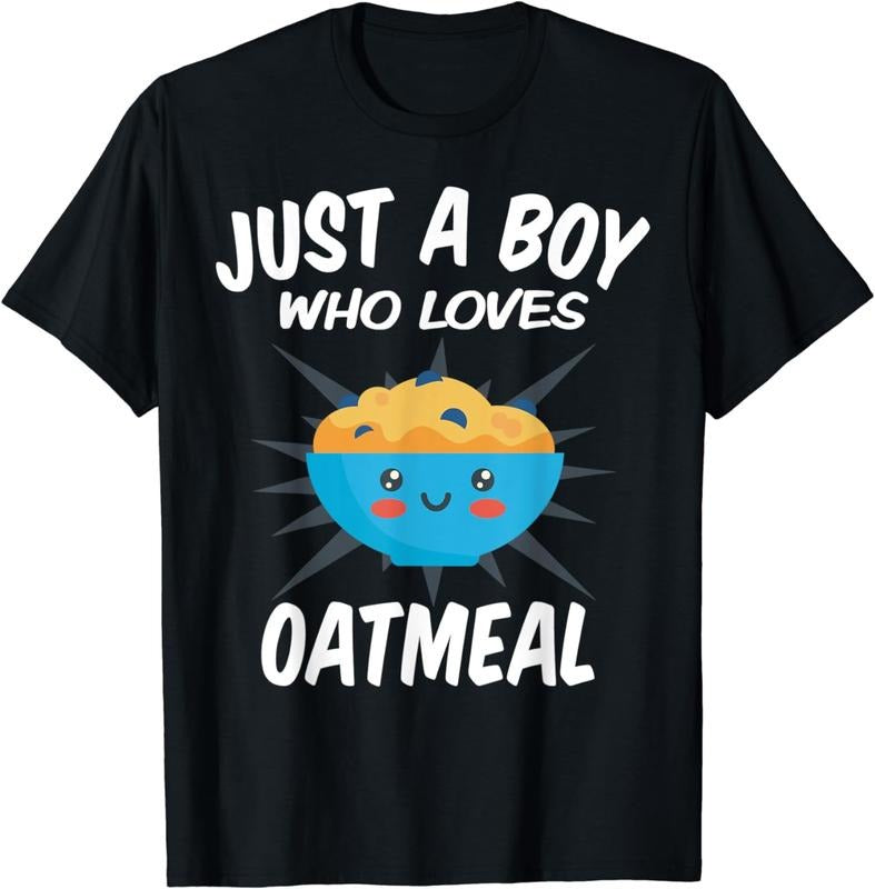 [100% Cotton] Just A Boy Who Loves Oatmeal &reg; Funny Oatmeal T-Shirt Hoodie, Sweatshirt | HypeCrazeTee.com