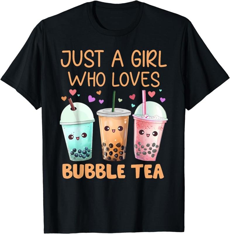 [100% Cotton] Just A Girl Who Loves Bubble Tea Cute Kawaii Boba Tea Girls T-Shirt Hoodie, Sweatshirt | HypeCrazeTee.com