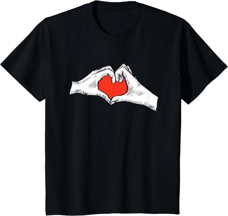 [100% Cotton] Kids Hand Heart Valentines Day Cute Love Sign Language T-Shirt Hoodie, Sweatshirt | HypeCrazeTee.com
